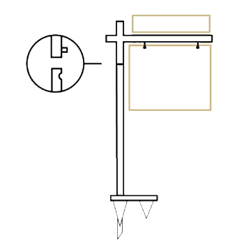 64" Straight Arm Post